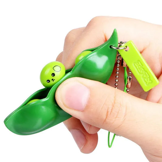Squishy Peanut Fidget | Peas Keychain Fidget | PlayfulSenses