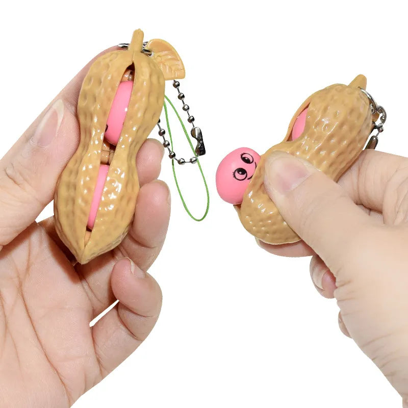Squishy Peanut Fidget | Peas Keychain Fidget | PlayfulSenses