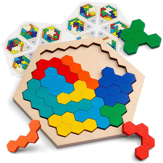 3D Hexagonal Wooden Puzzles | Wooden Hexagonal Puzzles | PlayfulSenses